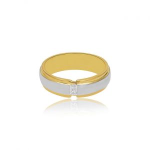 Ridged Diamond Wedding Band