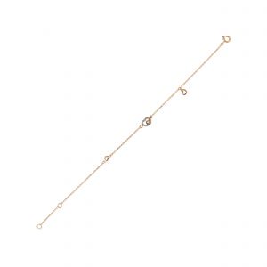 18Kt Gold Mini Heart Chain Bracelet With Natural Diamond & Blue Sapphire