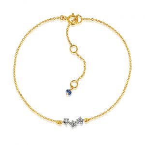 Three Diamond Star Chain Bracelet