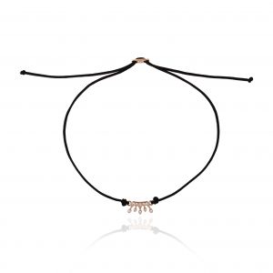 18Kt Rose Gold Natural Crown Diamond Thread Bracelet