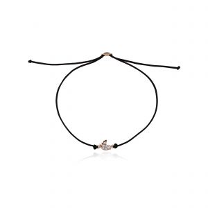 18Kt Rose Gold Thread Bird Bracelet With Natural Diamonds