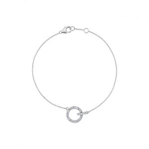 18Kt White Gold Mini Alluring Chain Bracelet With Natural Diamonds