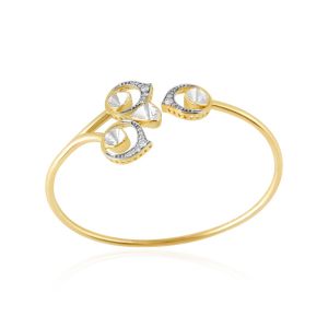 The Trident Diamond Bracelet in 18 KT Yellow Gold Polki Bangle