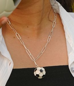 Football Stuff Soccer Necklace Gift for Boys Girls 925 Sterling Silver