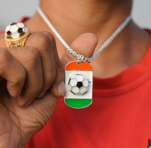 Football Printed Pendant Vintage - Chain Jewellery