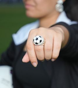  925 Sterling Silver Ring Football Soccer Craft Charms With Enamel