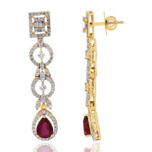 Sophisticated Diamond & Gem stone Earring