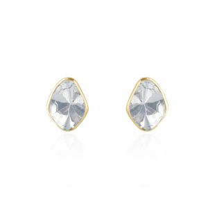 Split Delight Stud Earrings 18Kt Yelow Gold Diamond With Polki