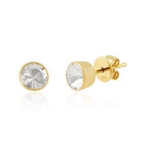 SIGNATURE MIDI GOLD STUD EARRING DIAMONDS WITH 18KT YELLOW GOLD 
