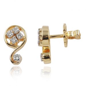 Serialated Diamond Earring