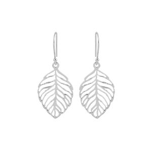 925 Sterling Silver Plain Leaf Dangle