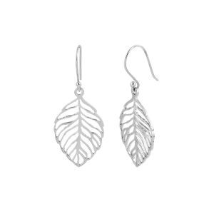 925 Sterling Silver Plain Leaf Dangle