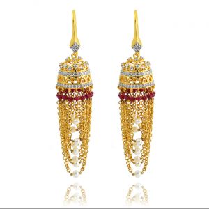 Peep Diamond & Gem Stone Jhumki