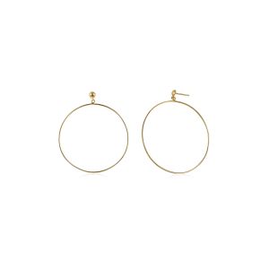 925 Sterling Silver Minimalist Plain 18Kt Yellow Gold Plating Hoop