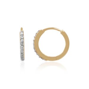 18Kt Yellow Gold Natural Diamonds Hoops