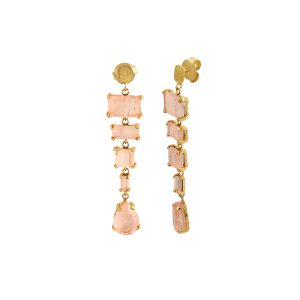 925 Sterling Silver Dangle With  Doublet Rose Quartz