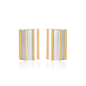 925 Sterling Silver Two Tone Earring