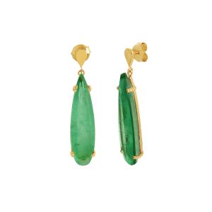 925 Sterling Silver Dainty Emerald Dangle Earring