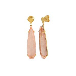 925 Sterling Silver Dainty Rose Quartz Dangle Earring