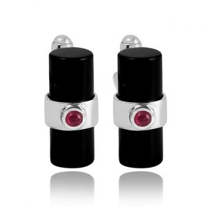 Black Code Onyx Silver Cufflinks