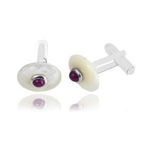 Sterling Silver Ruby Cufflinks