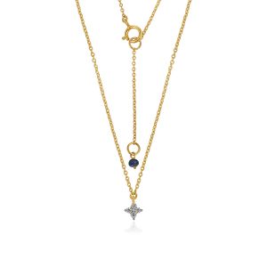 18kt Gold Natural Diamonds & Gem Stone Sheer Necklace