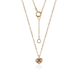 18kt Gold Natural Diamonds Mini Heart Necklace