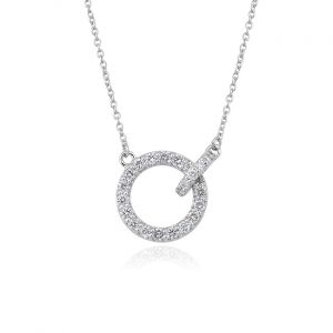 18Kt White Gold Classic Necklace With Natural Diamonds