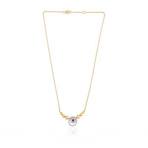 Ruby Necklace 18Kt Yellow Gold With Diamond