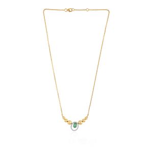 Bublina Timania necklace Gold With Diamond & Emerald