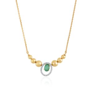 Bublina Timania necklace Gold With Diamond & Emerald