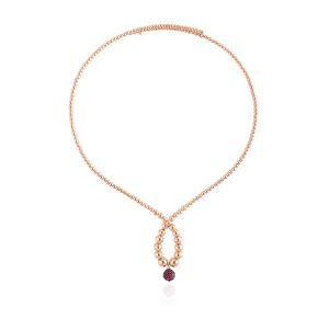 Heavenly Ruby Studded & Bublina Diamond Gold Necklace