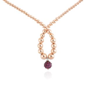 Heavenly Ruby Studded & Bublina Diamond Gold Necklace