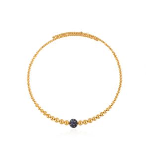 Bublina Full necklace Gold With Diamond & Blue Sapphire