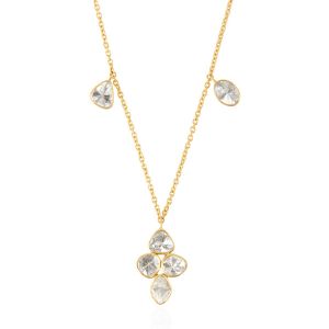 Triangle Polki 18Kt Yellow Gold Diamonds Pendant