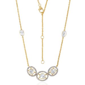 18Kt Yellow Gold with Diamond Polki Pendant Chain Necklace