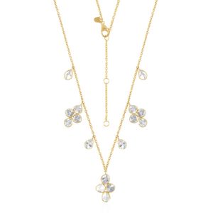 Floret Polki Dangling Necklace 18Kt Yellow Gold Diamonds