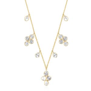 Floret Polki Dangling Necklace 18Kt Yellow Gold Diamonds