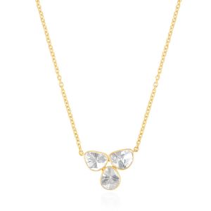 Unique Chain Necklace, Natural Polki Diamond With 18Kt Yellow Gold