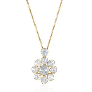 Polki Pendant Necklace Yellow Gold with Diamond 