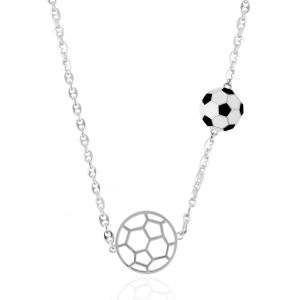 Women’s silver pendant Necklaces with Football ball design