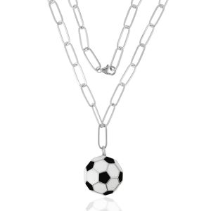 Football Stuff Soccer Necklace Gift for Boys Girls 925 Sterling Silver