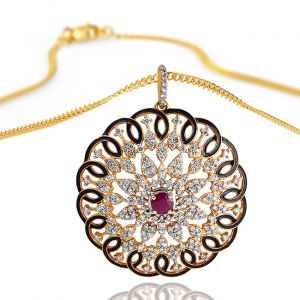 Bright Diamond & Gem Stone Pendant