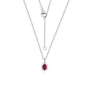 18Kt White Gold Natural Diamond & Natural Gem Stone Mini Necklace