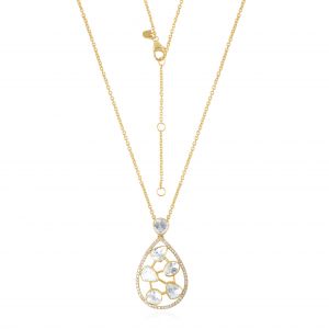 Shimmring Beautiful Pendant For Women And Girls 18Kt Gold With Polki