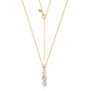 Evaliah Polki Diamond Pendant With Chain In 18Kt Yellow Gold
