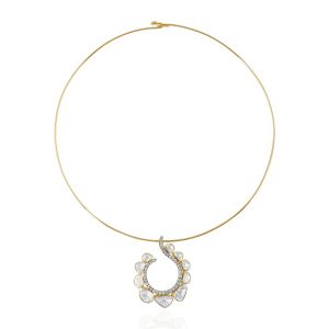 18kt Yellow Gold With Diamond Polki Pendant