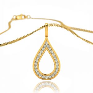 Open Halo Pear Drop Pendant