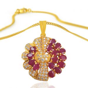 Radiant Diamond & Gem Stone Pendant