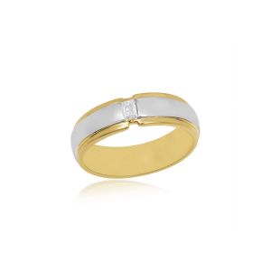 Ridged Diamond Wedding Band